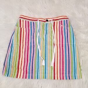 Christopher Banks Size 6 Multi Color Rainbow Skort Pockets Summer Beach Kawaii